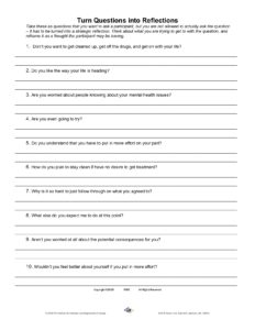 Skill Building worksheet-Turn Questions into Reflections