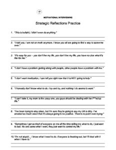 Skill Building Worksheet-Reflections Practice