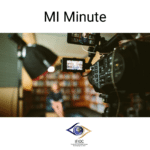 Image of a video camera filming, IFIOC's logo and title of MI Minute